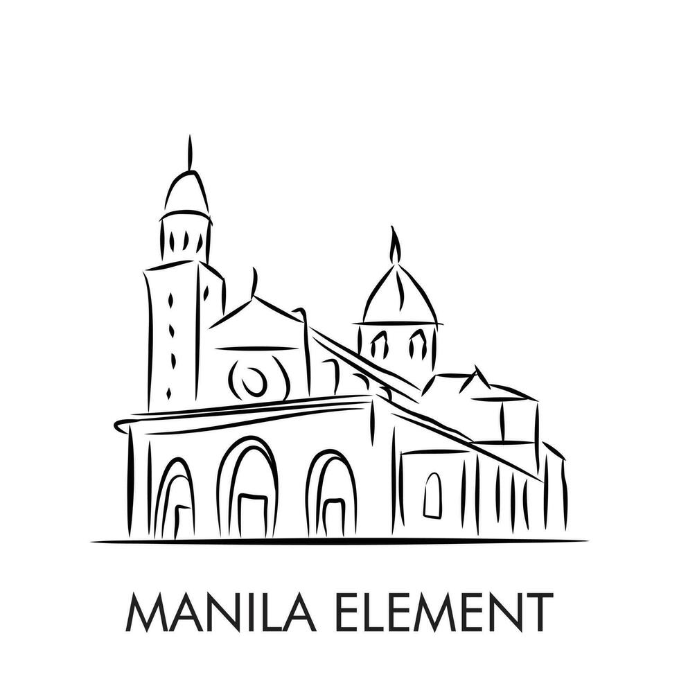 ein schwarz und Weiß Manila Element Vektor Illustration Vorlage Banner Philippinen National Tag Vektor Flagge Design