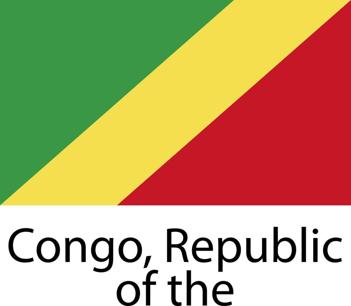 National Flagge Symbol Kongo, Republik von das vektor