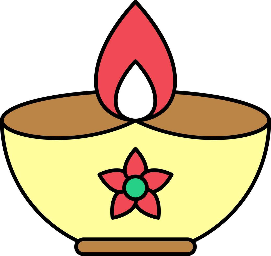 brinnande blommig olja lampa färgrik ikon. vektor