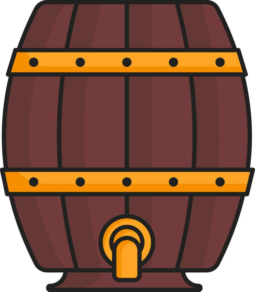 orange och brun öl tunna platt ikon. vektor