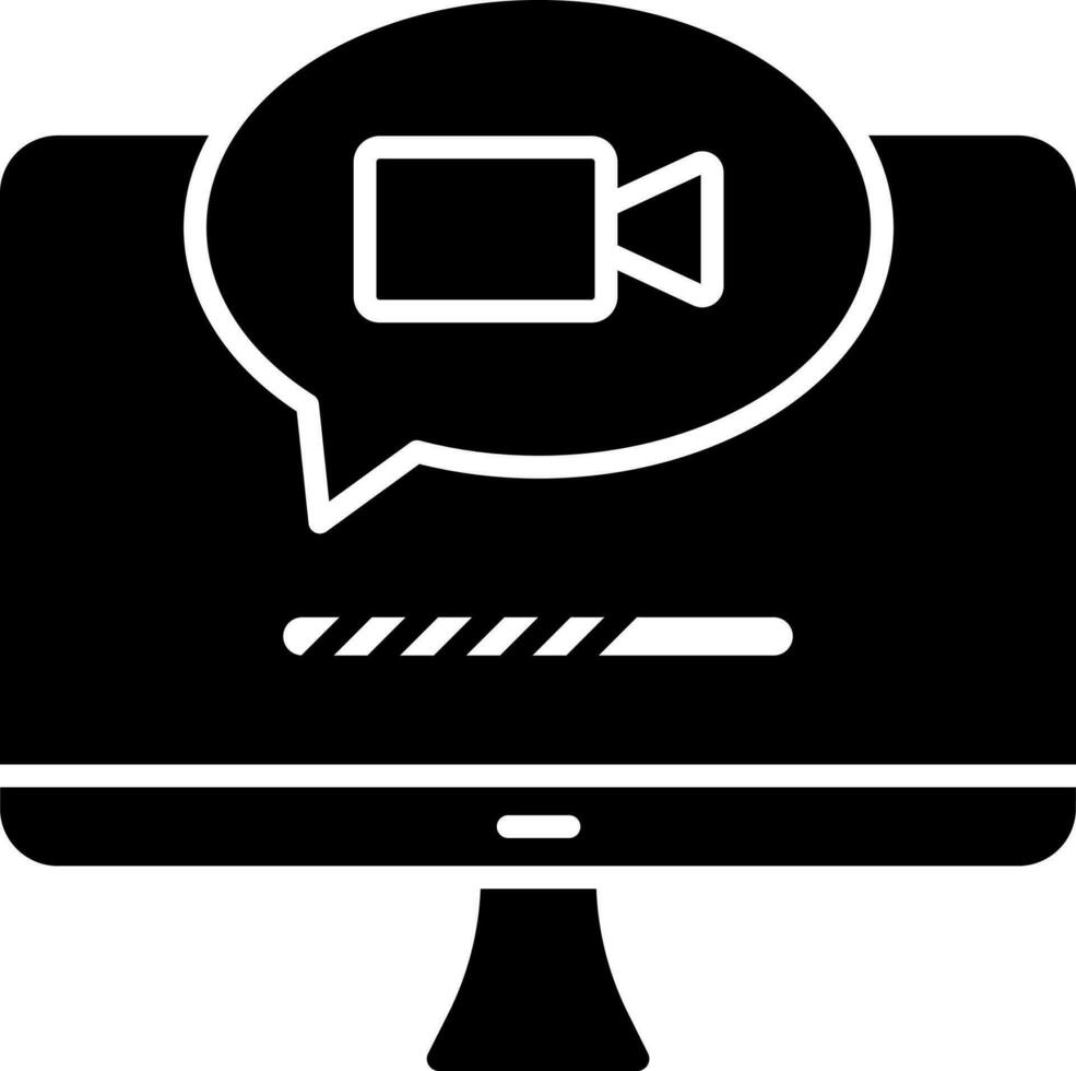 Video chatten im Monitor Symbol. vektor