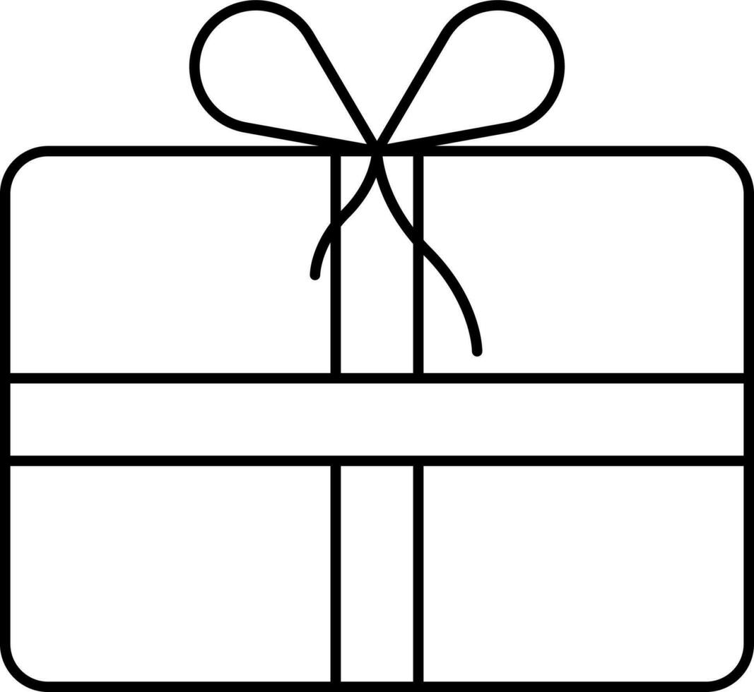 schwarz Gliederung Geschenk Box Symbol oder Symbol. vektor