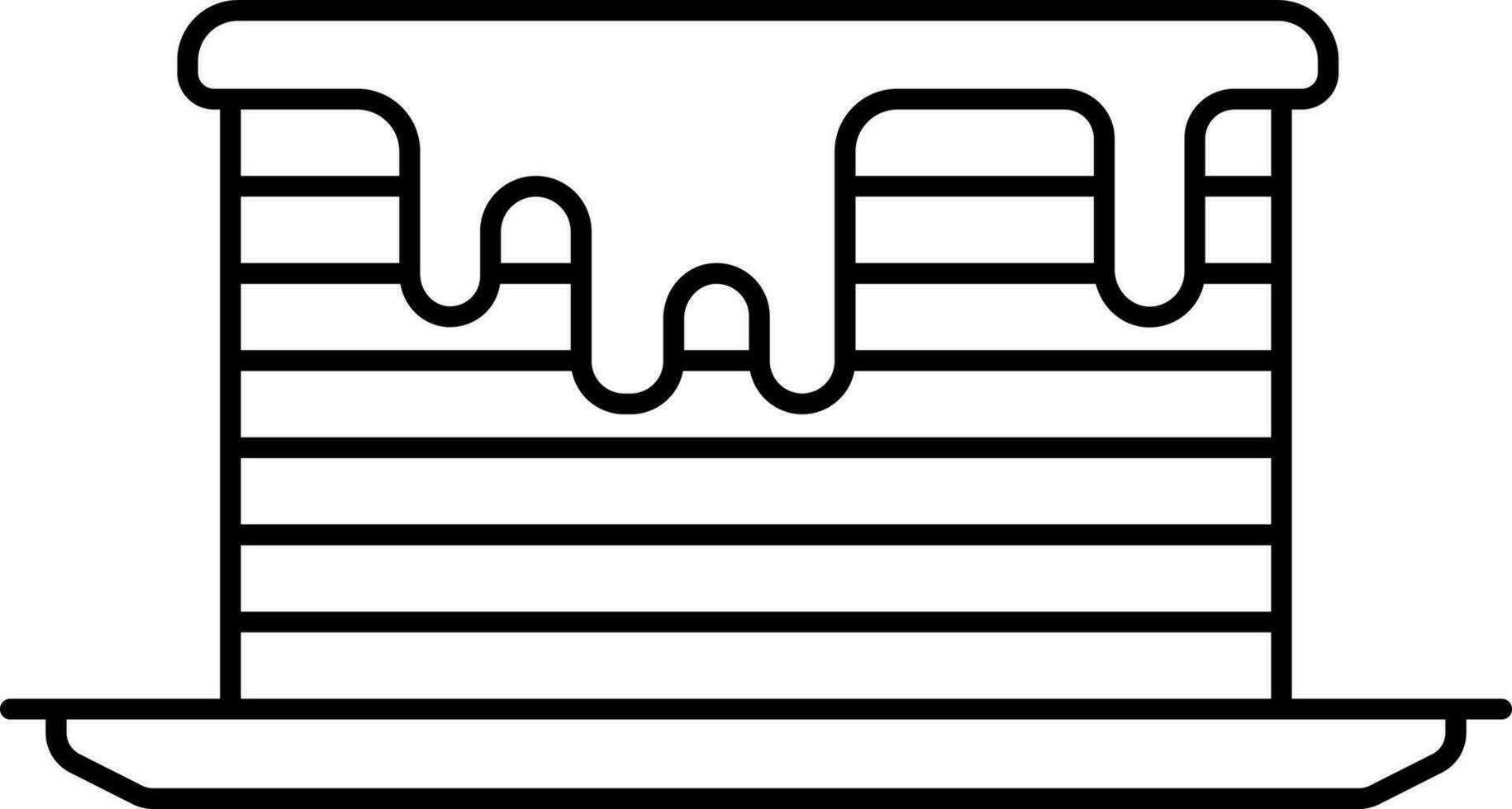 Illustration von Kuchen schwarz Gliederung Symbol. vektor
