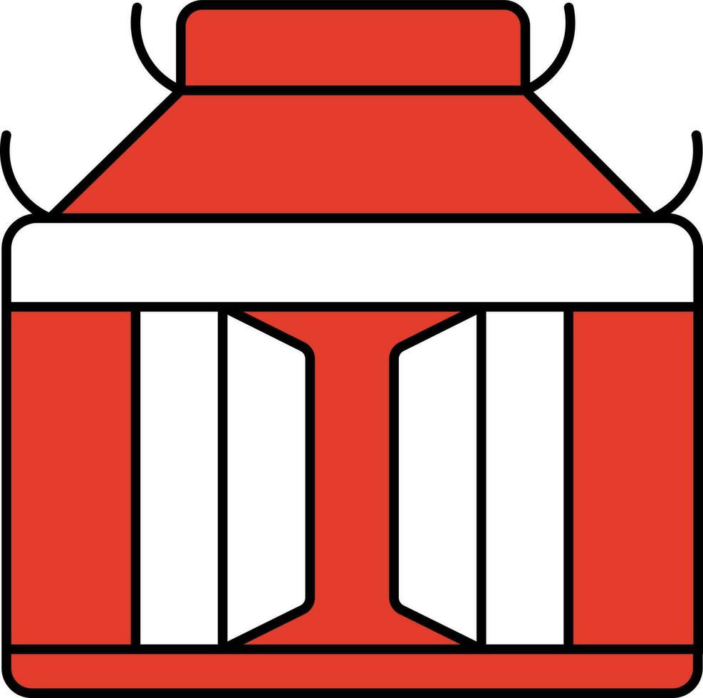 pagod ikon i röd och vit Färg. vektor