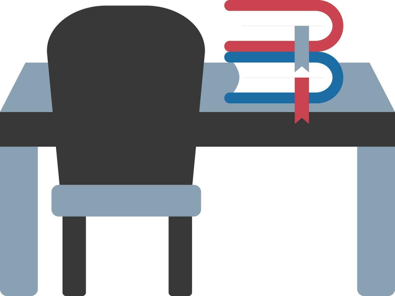 Vektor Illustration von Bücher auf Tabelle und Stuhl.