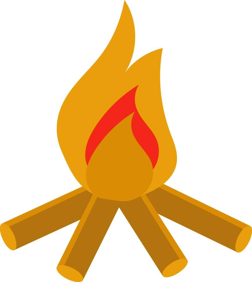 rot und Gelb Lagerfeuer eben Symbol oder Symbol. vektor