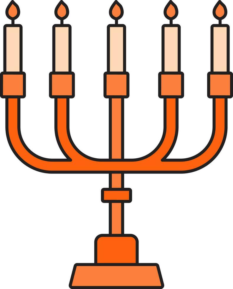 kandelaber ikon eller symbol i orange Färg. vektor