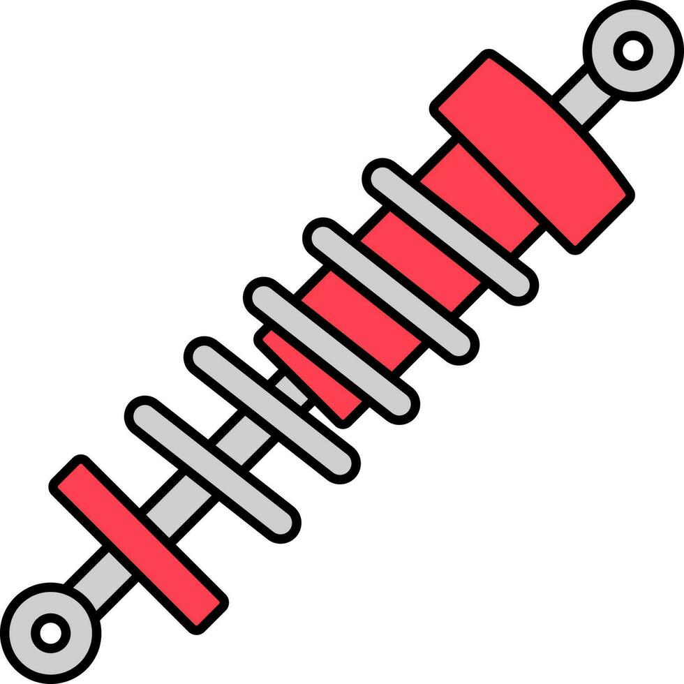 Suspension Schock Absorber Symbol im rot und grau Farbe. vektor