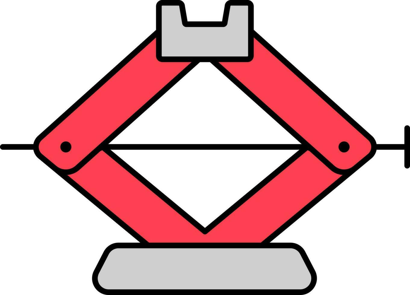 Schere Jack Symbol im grau und rot Farbe. vektor