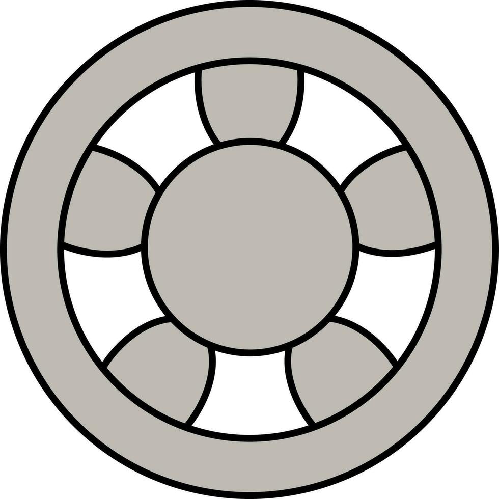 däck eller hjul ikon i grå och vit Färg. vektor