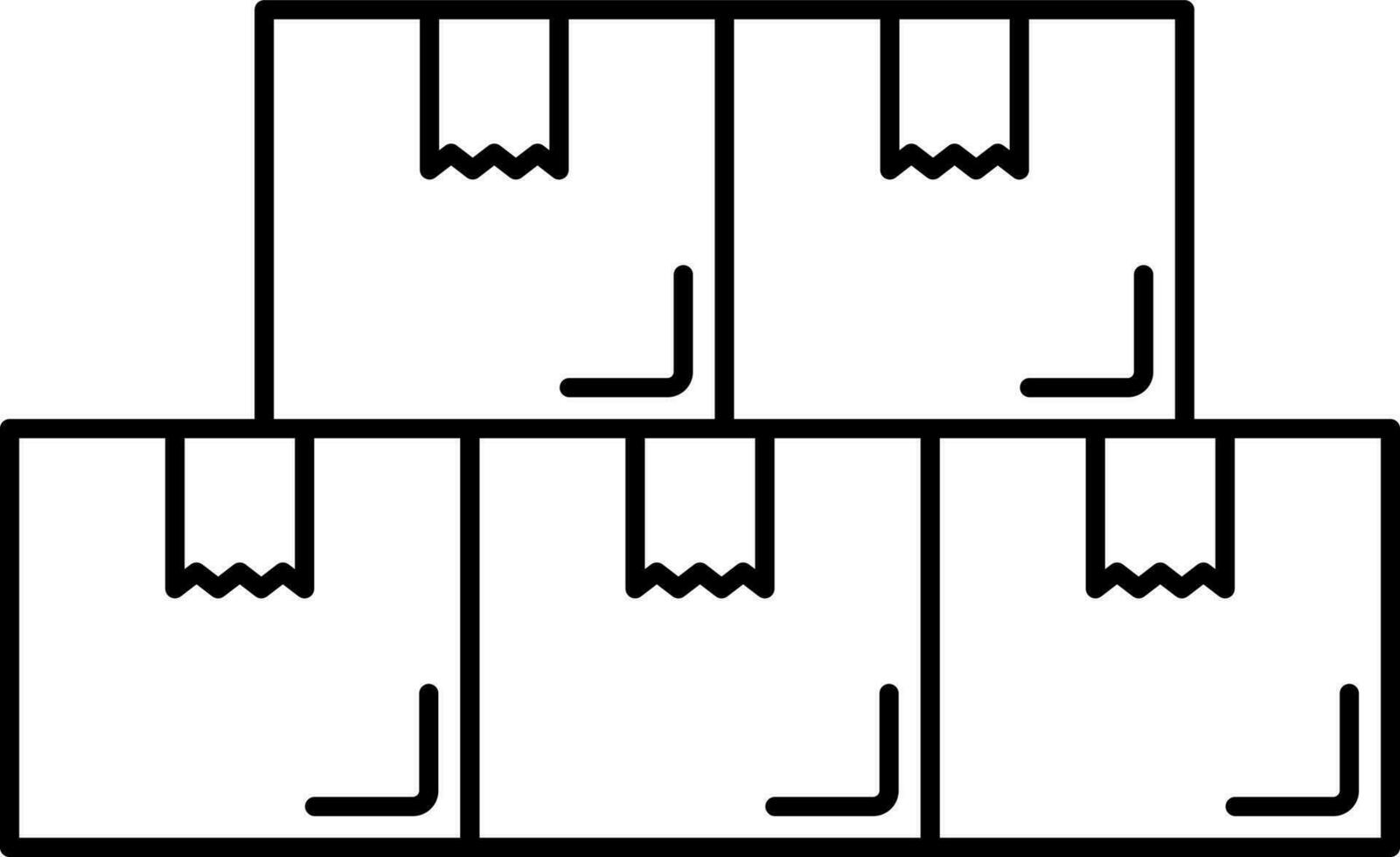 Lieferung Kisten Symbol im schwarz Linie Kunst. vektor