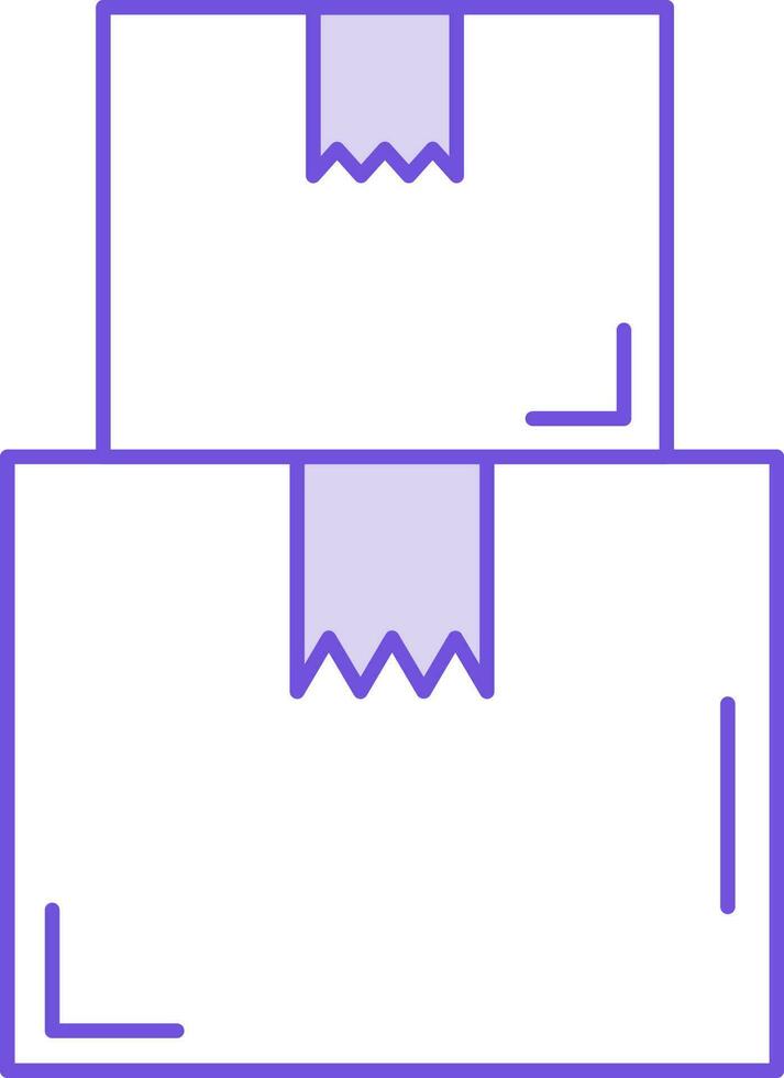 leverans lådor ikon i lila och vit Färg. vektor