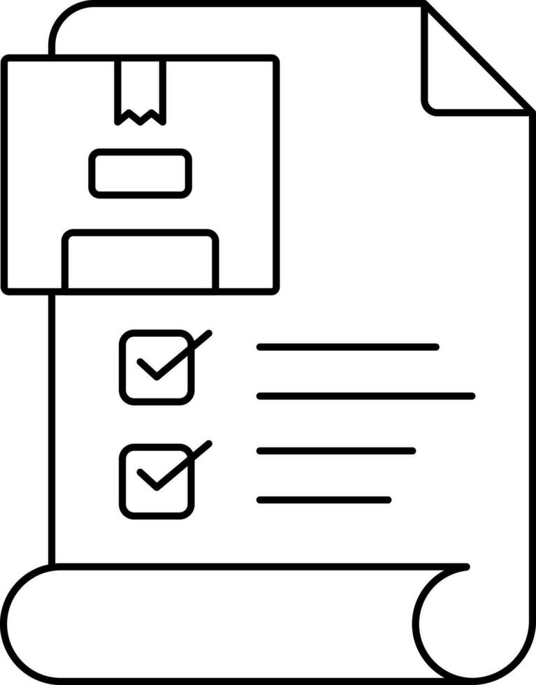 paket checklista ikon eller symbol i stroke stil. vektor