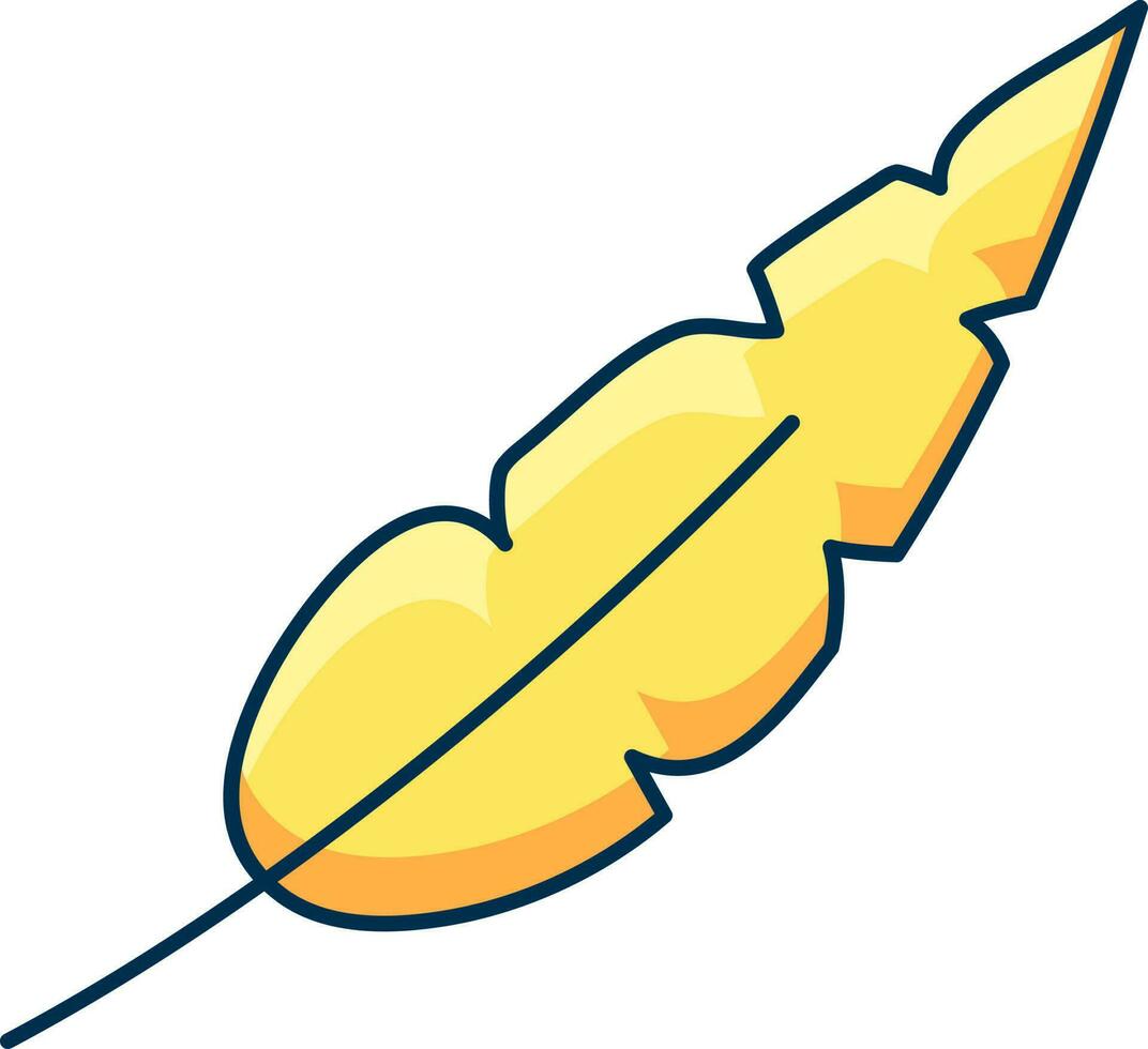 Gelb Farbe Feder Symbol Illustration. vektor