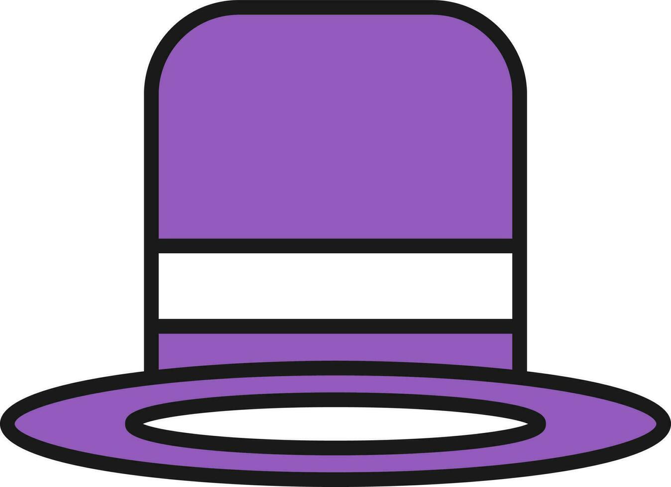 oben Hut Symbol im lila und Weiß Farbe. vektor
