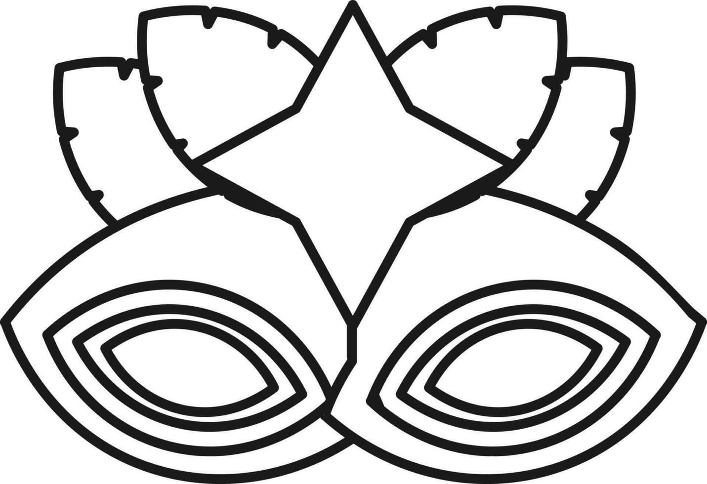 Karneval Maske Symbol im eben Stil. vektor