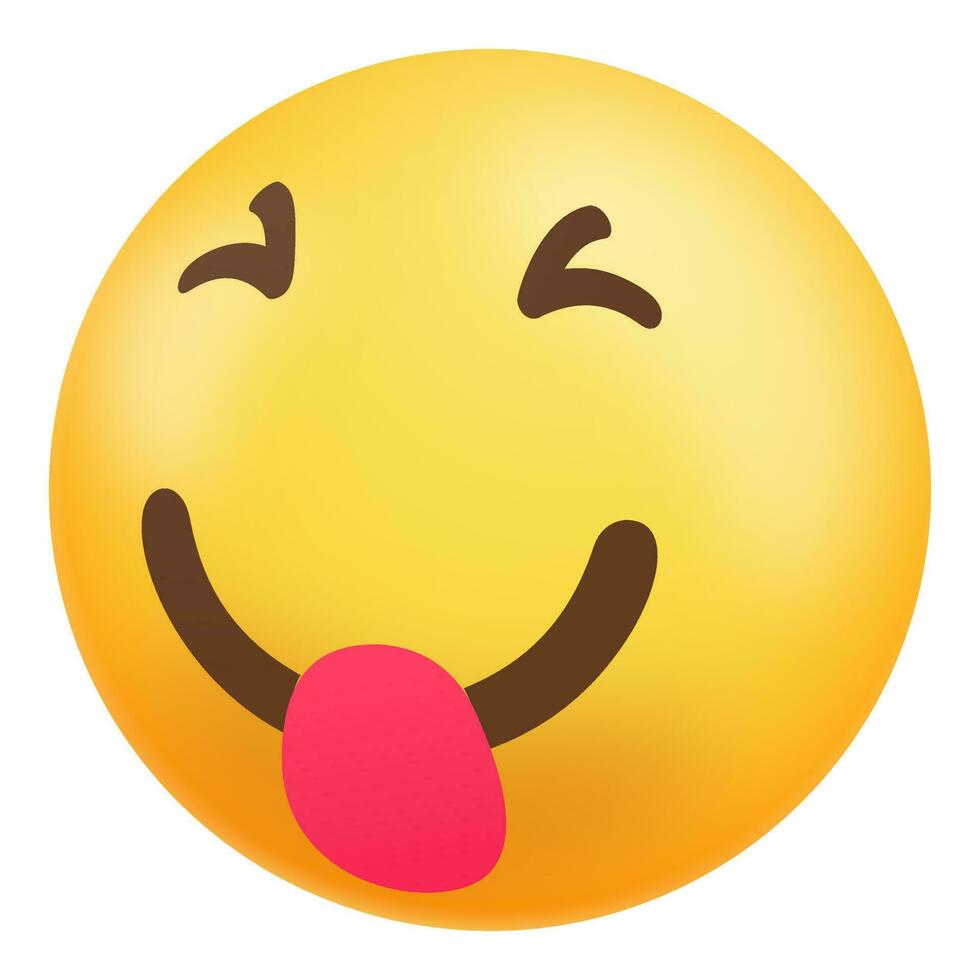 Zunge aus Emoji auf Weiß Hintergrund. vektor