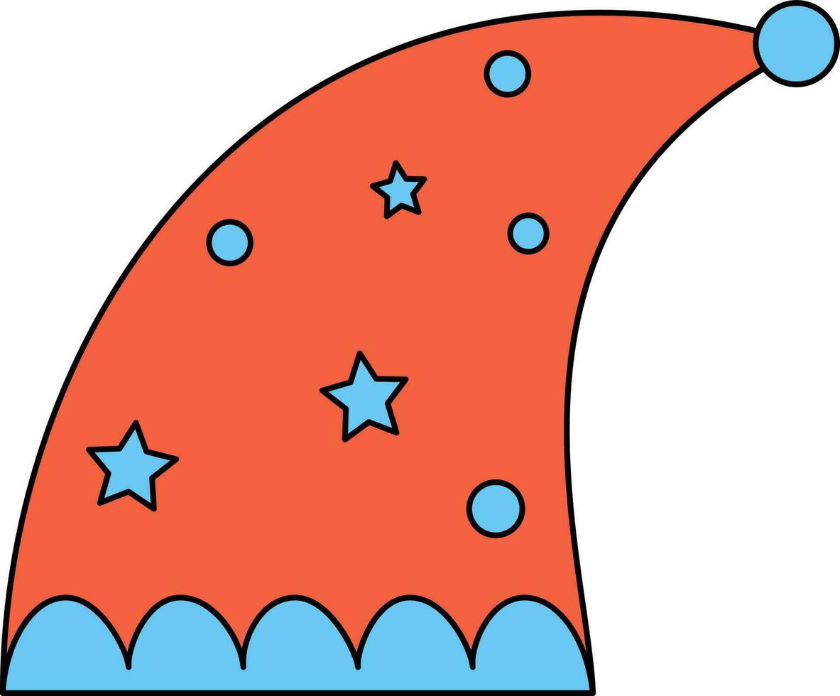 Santa Hut Symbol oder Symbol im Orange und Blau Farbe. vektor