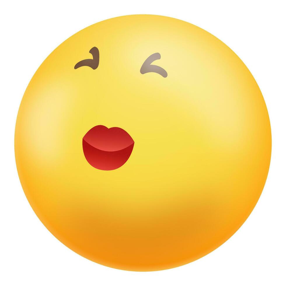 kissing emoji element på vit bakgrund. vektor