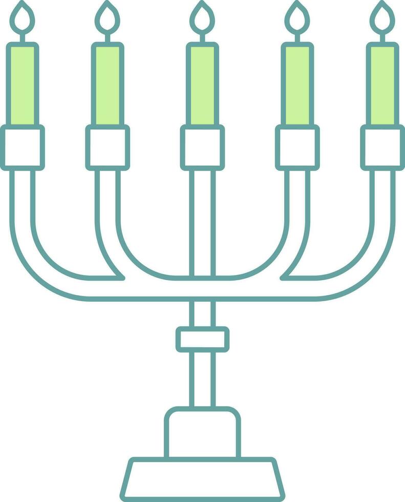 kandelaber ikon eller symbol i grön och vit Färg. vektor