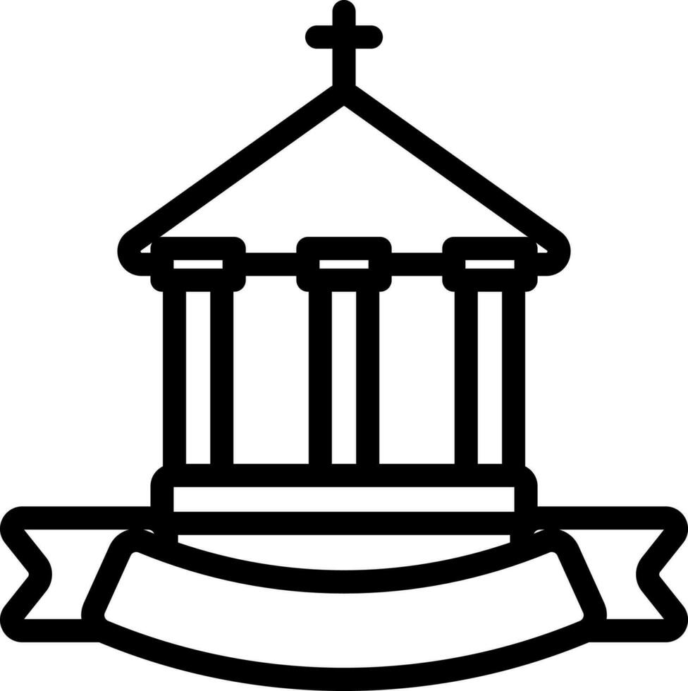 archäologisch oder Kirche Symbol im Schlaganfall Stil. vektor