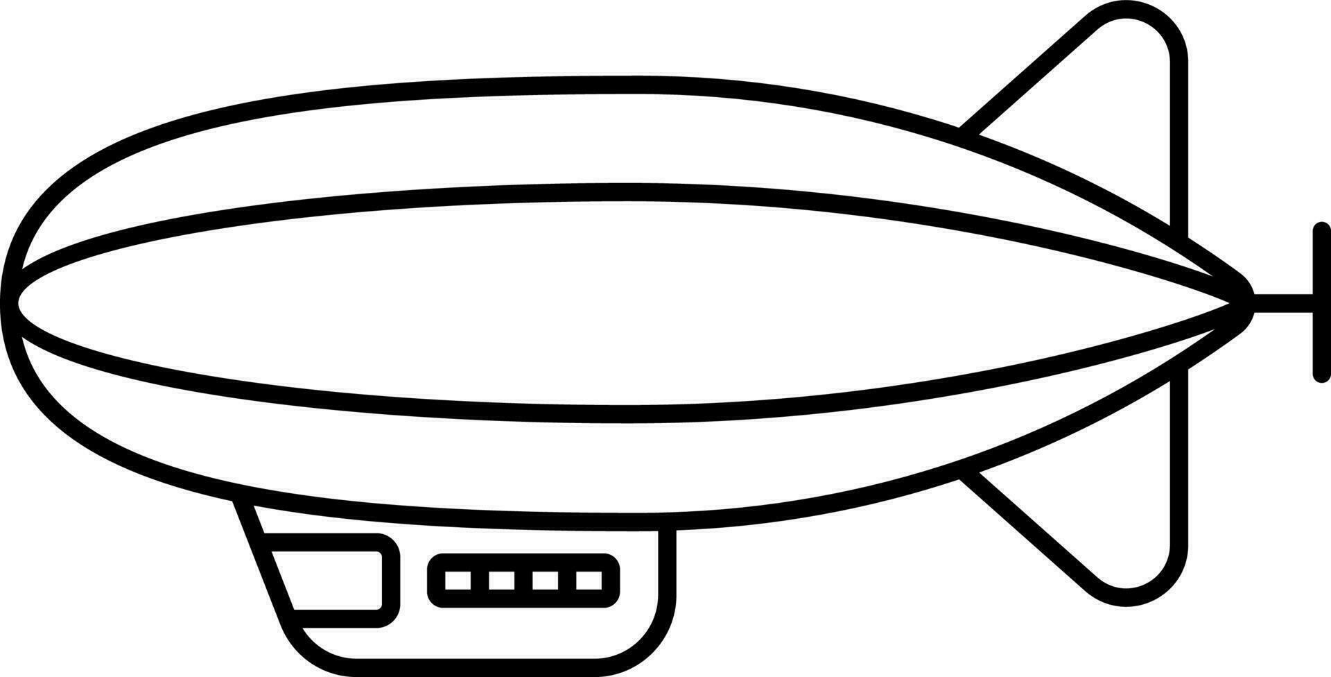linje konst illustration av zeppelin ikon. vektor