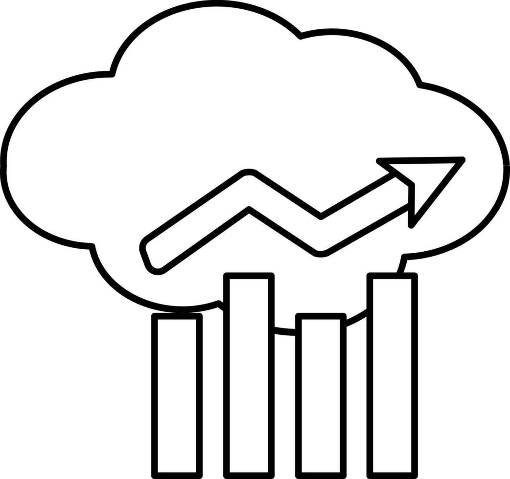 illustration av moln analys ikon i linje konst. vektor