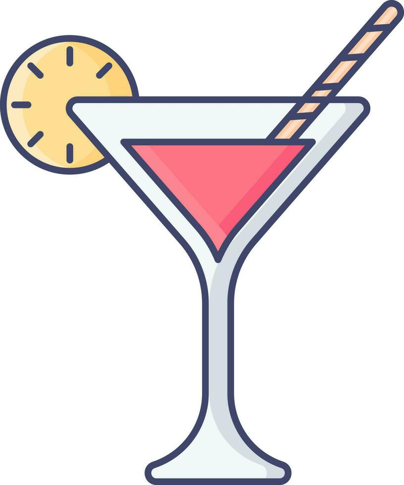 Illustration von Cocktail trinken Symbol im rot und Gelb Farbe. vektor