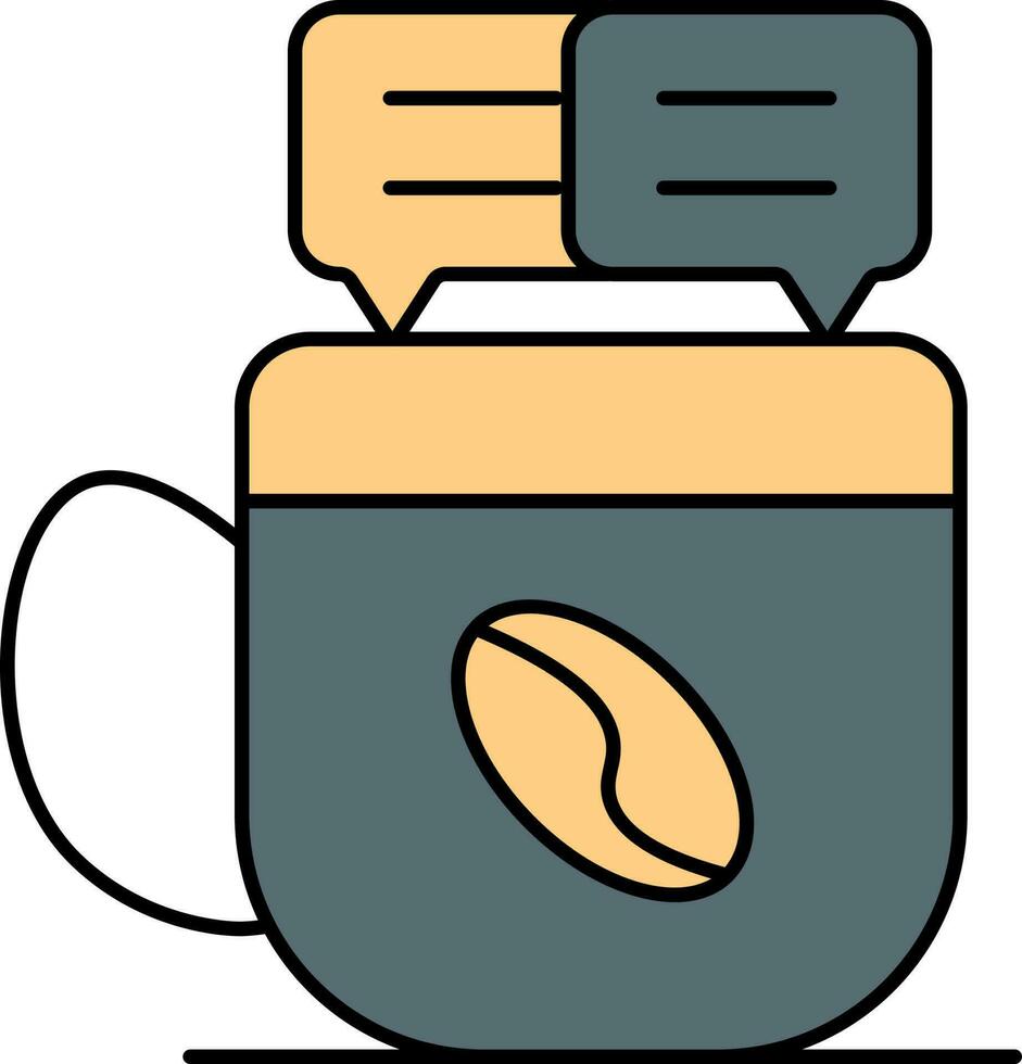 kaffe chatt ikon i grå och orange Färg. vektor