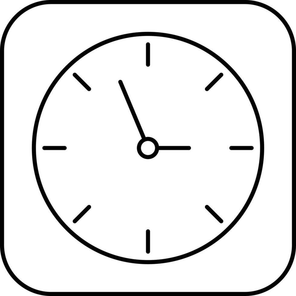 Uhr Symbol im schwarz Linie Kunst. vektor