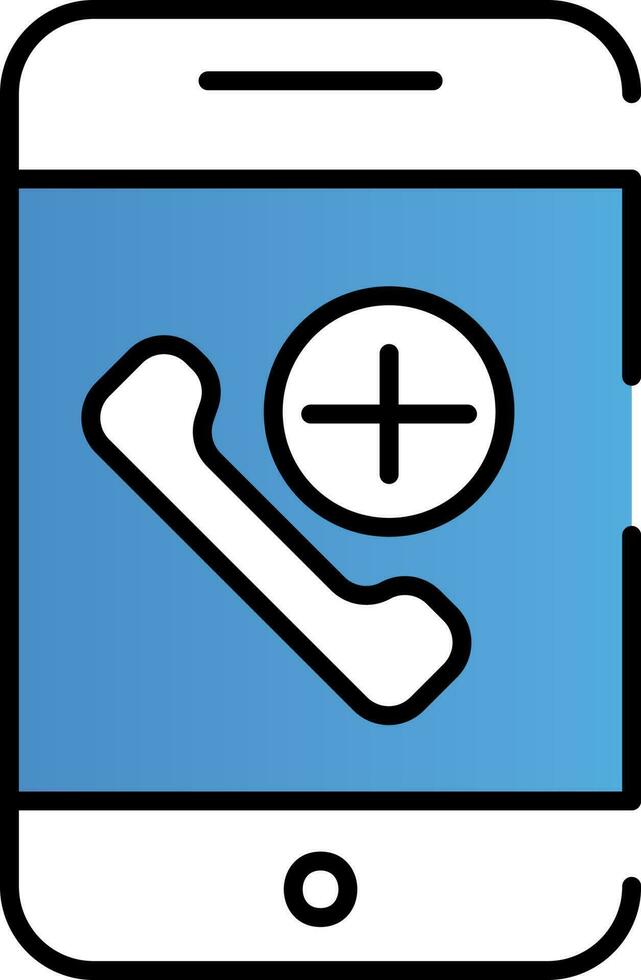 Blau und Weiß Farbe Arzt oder Notfall Anruf im Smartphone Symbol. vektor
