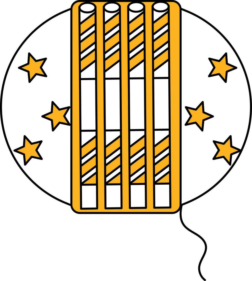 Gelb und Weiß Dynamit Bombe Symbol. vektor