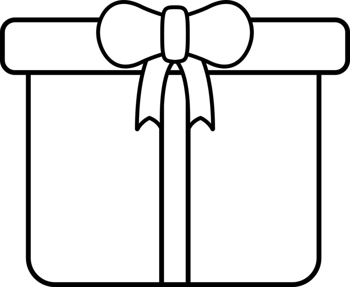 isoliert Geschenk Box schwarz Schlaganfall Symbol oder Symbol. vektor