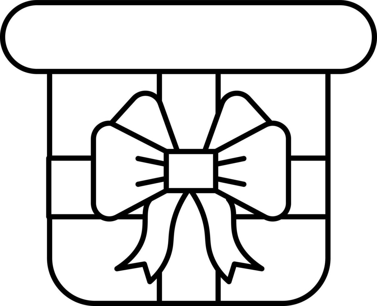 Geschenk Box Symbol im schwarz Linie Kunst. vektor