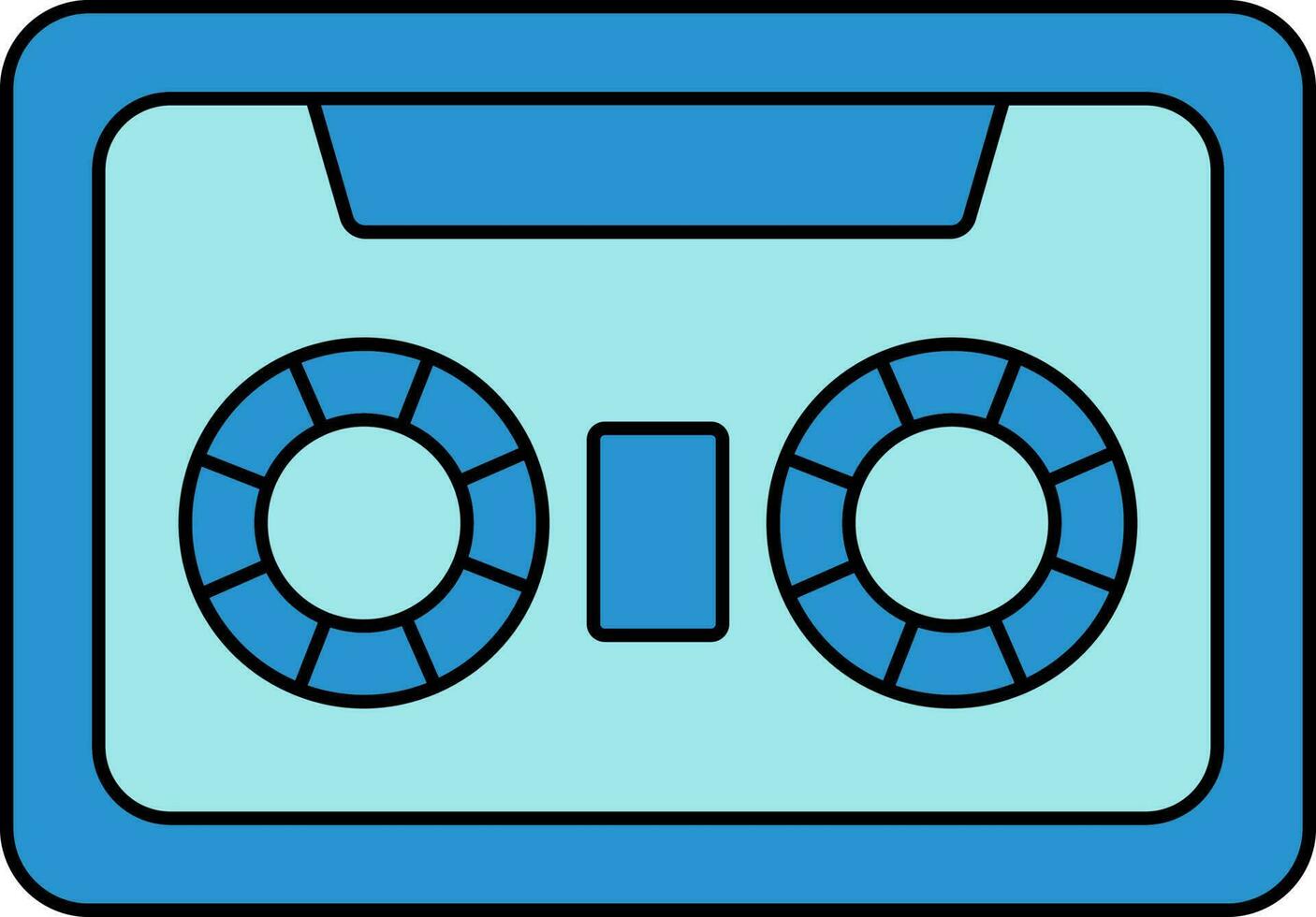 kassett ikon i blå Färg. vektor
