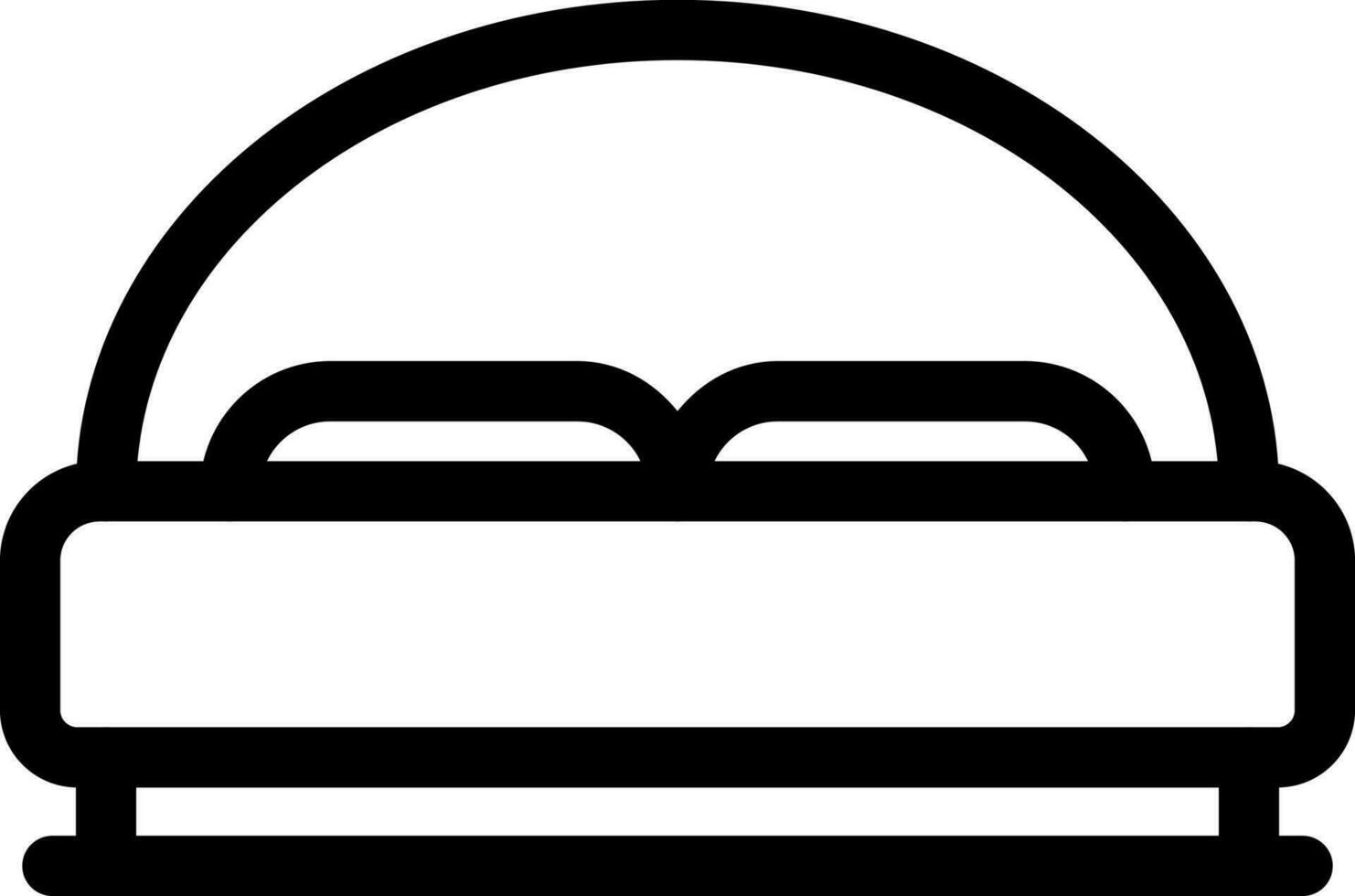 isolerat dubbel- säng ikon i svart Färg linje konst. vektor