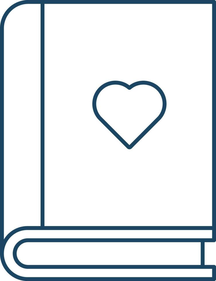 illustration av kärlek bok ikon i linje konst. vektor