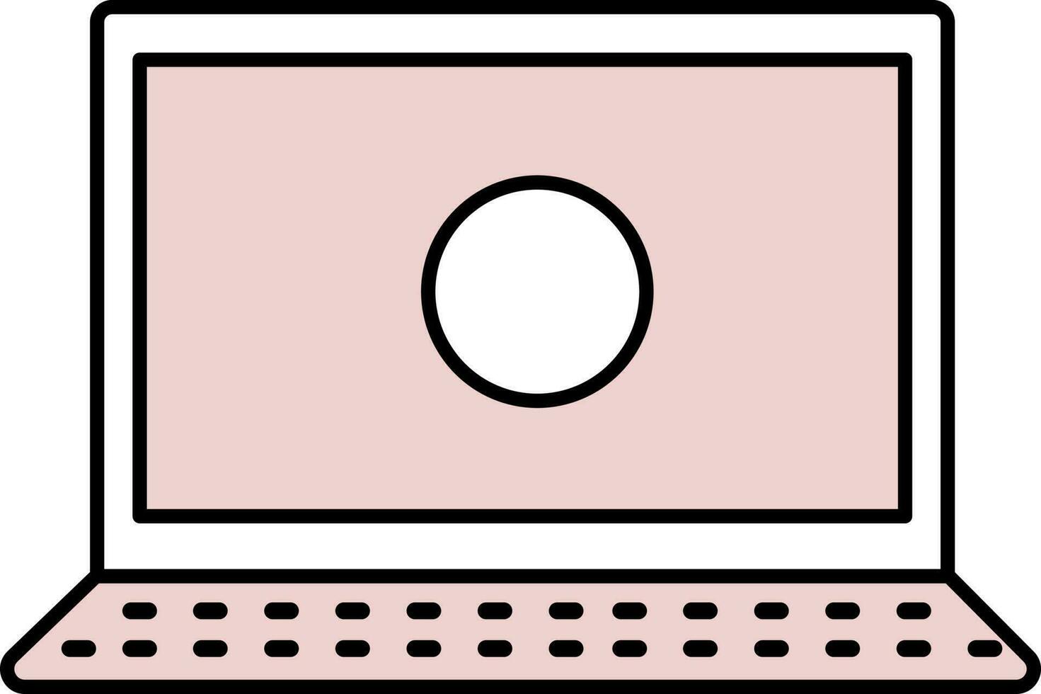 Illustration von Laptop Symbol im Rosa und Weiß Farbe. vektor