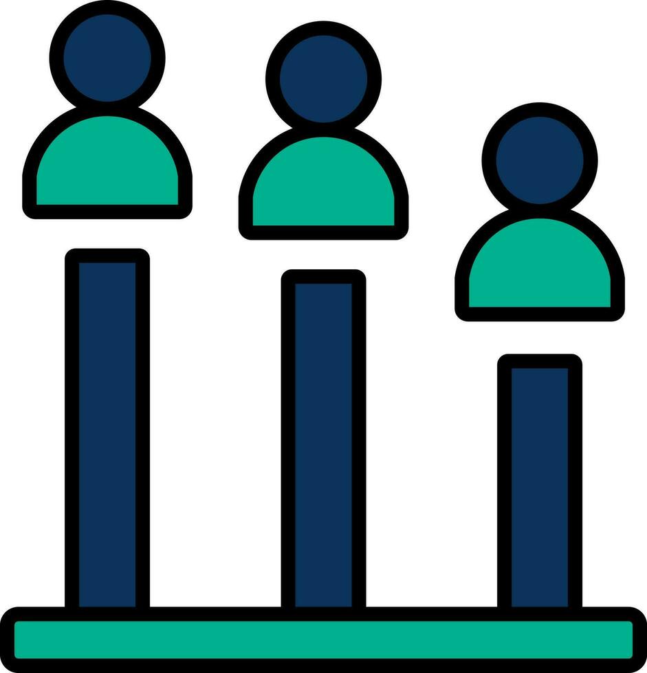 polling ikon eller symbol i blå och grön Färg. vektor