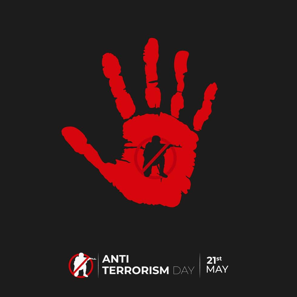 National Anti Terrorismus Tag Sozial Medien Post vektor