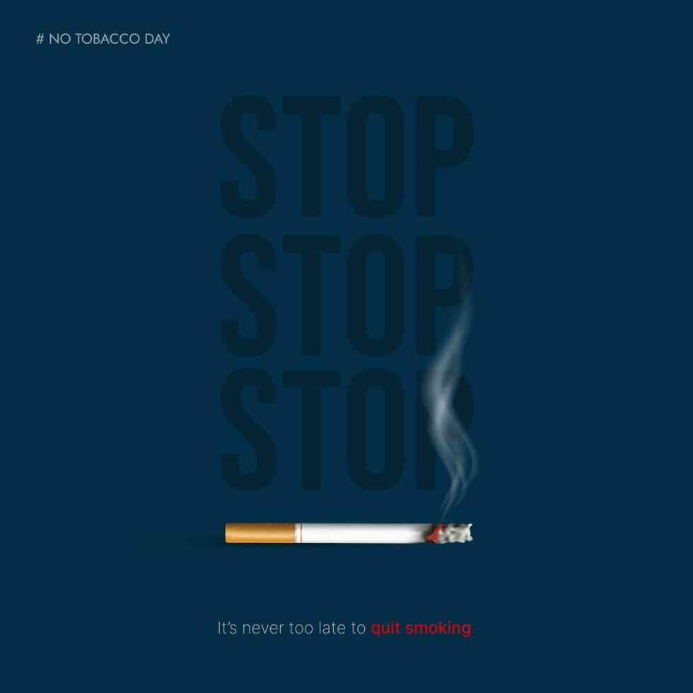 värld Nej tobak dag. de begrepp av sluta rökning medvetenhet vektor