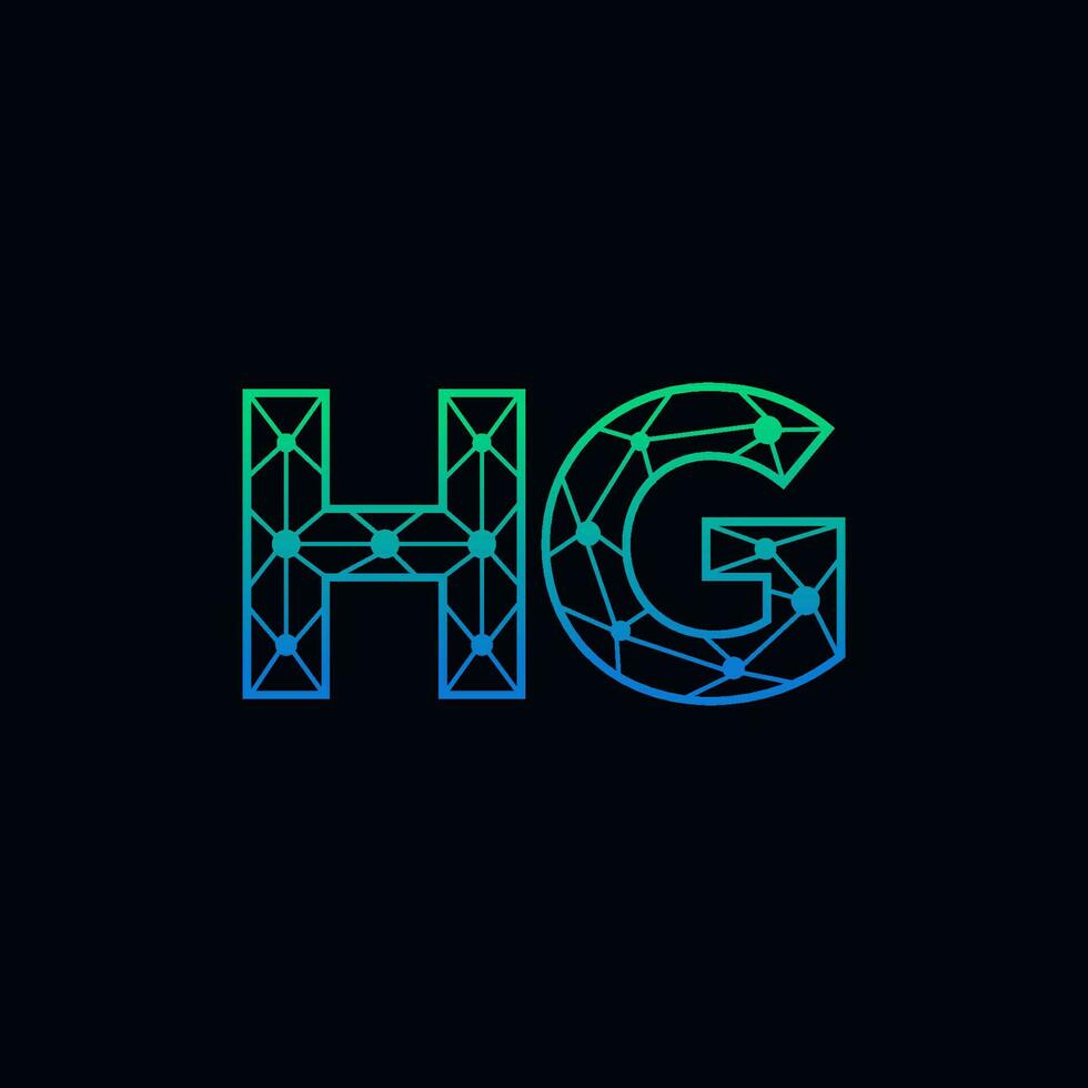 abstrakt brev hg logotyp design med linje punkt förbindelse för teknologi och digital företag företag. vektor