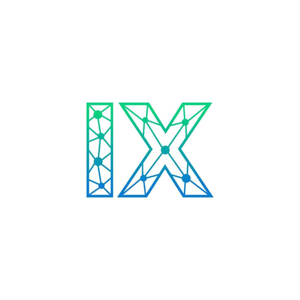 abstrakt brev ix logotyp design med linje punkt förbindelse för teknologi och digital företag företag. vektor