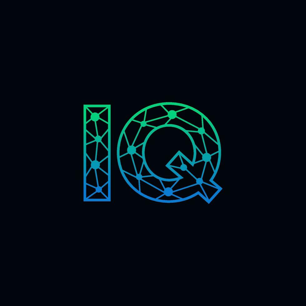 abstrakt brev iq logotyp design med linje punkt förbindelse för teknologi och digital företag företag. vektor