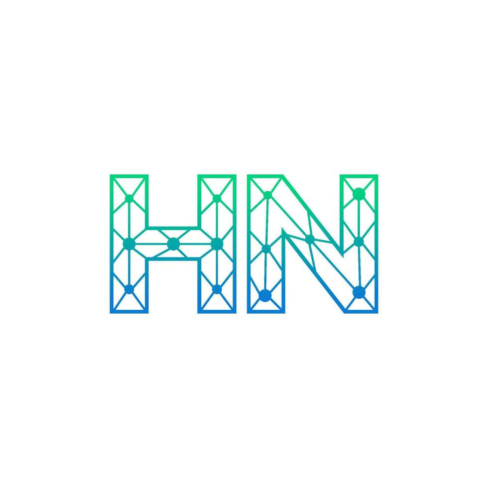 abstrakt brev hn logotyp design med linje punkt förbindelse för teknologi och digital företag företag. vektor