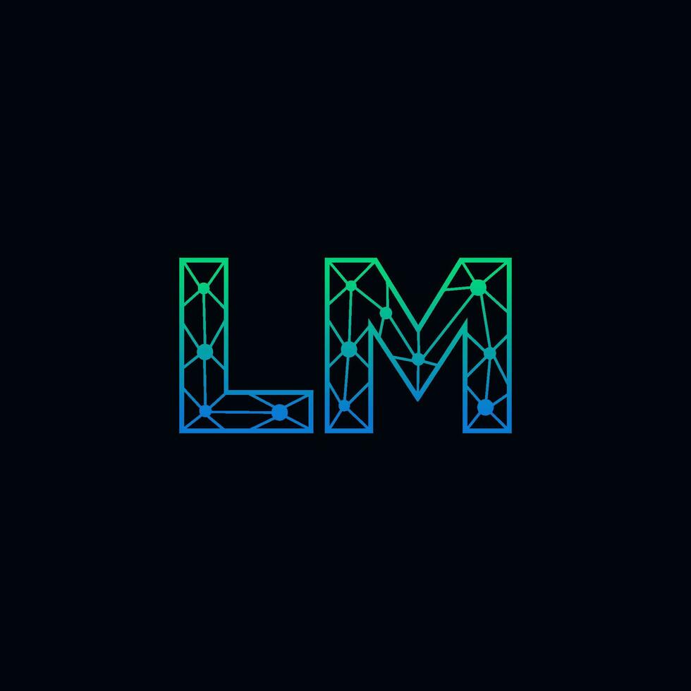 abstrakt brev lm logotyp design med linje punkt förbindelse för teknologi och digital företag företag. vektor