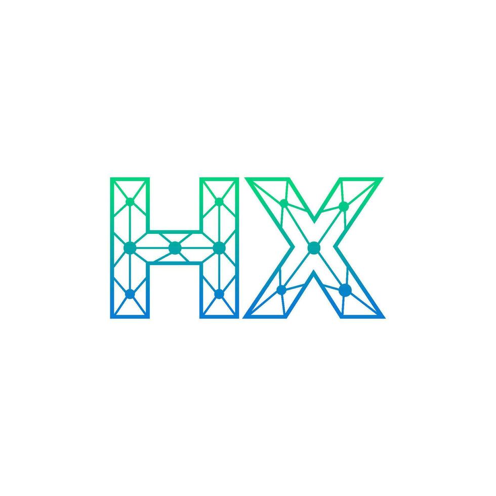 abstrakt Brief hx Logo Design mit Linie Punkt Verbindung zum Technologie und Digital Geschäft Unternehmen. vektor