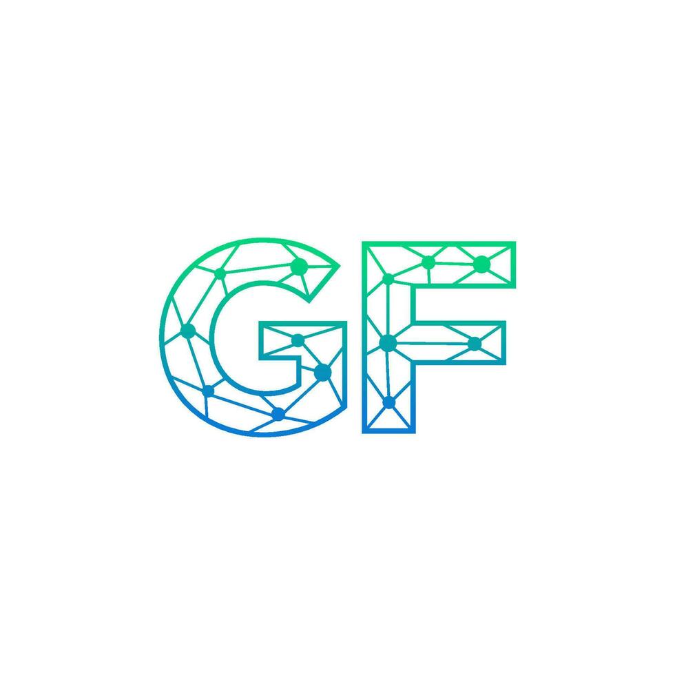 abstrakt brev gf logotyp design med linje punkt förbindelse för teknologi och digital företag företag. vektor