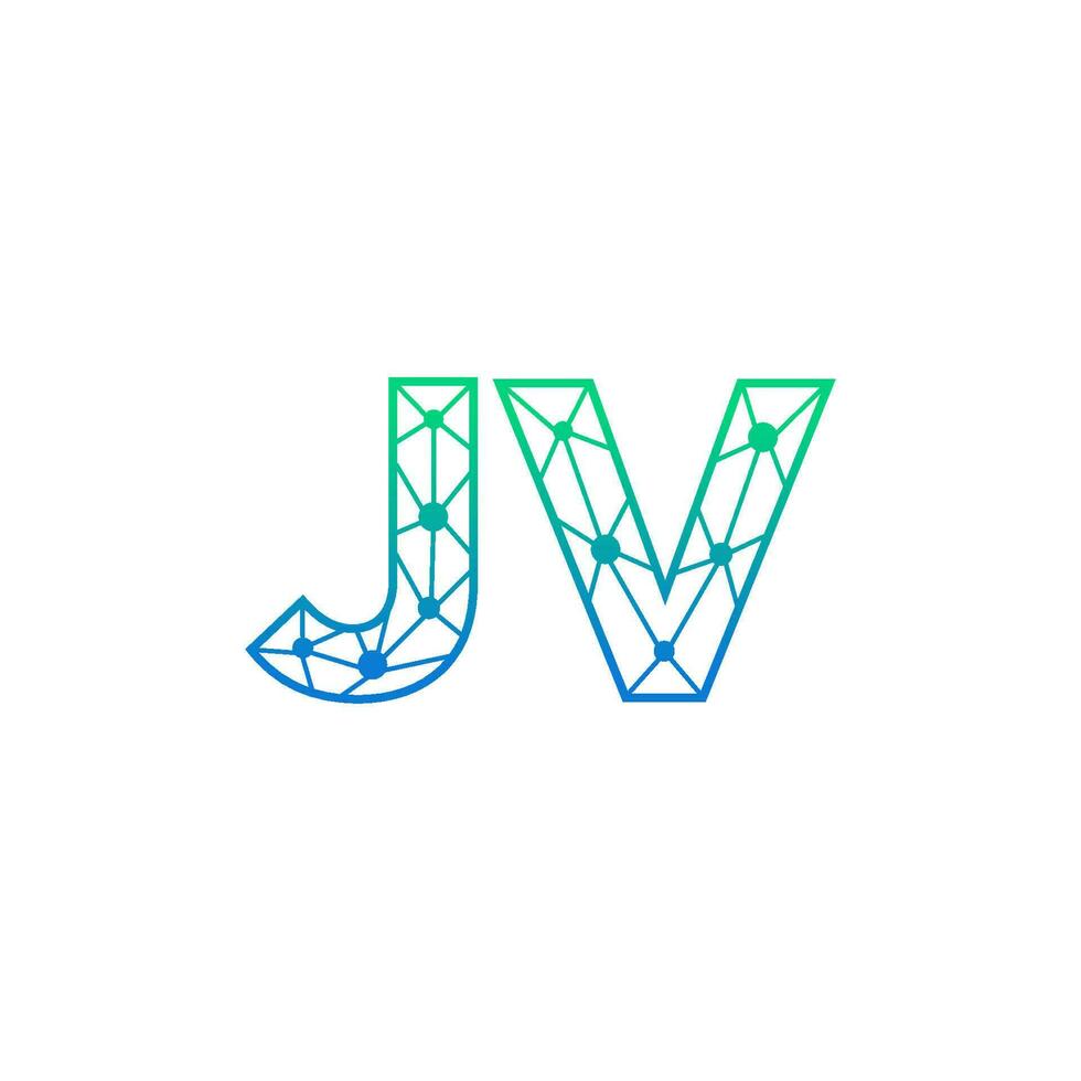 abstrakt brev jv logotyp design med linje punkt förbindelse för teknologi och digital företag företag. vektor