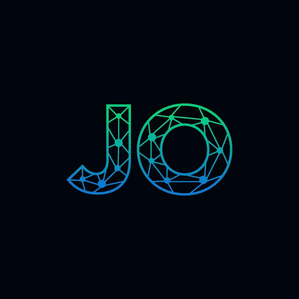abstrakt Brief jo Logo Design mit Linie Punkt Verbindung zum Technologie und Digital Geschäft Unternehmen. vektor